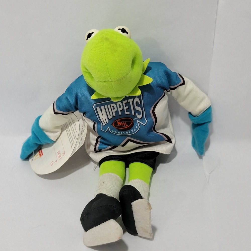 Vintage 1995 Kermit the Frog Muppets NHL Hockey Plush McDonald's Canada 11"